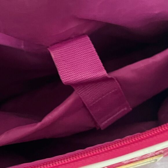 New DVF Diane Avon Furstenberg On The Go Travel Tote Pink White 17”x 14” *HP* - Picture 6 of 10